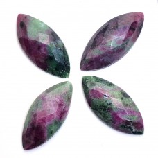 Ruby zoisite 25x11mm marquise rose cut flat back 12 ct gemstone